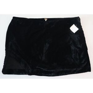 Free People OB1585598 Women's Sz 8 Black Annalise Velvet Mini Skirt $60
